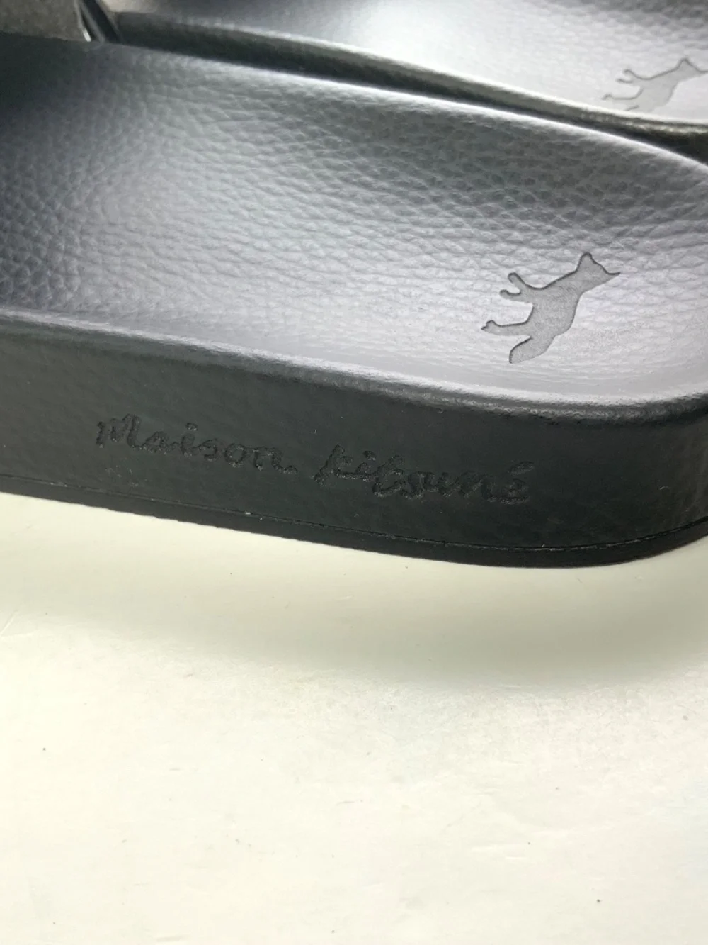 Men's Maison Kitsune Black White Slides on Casual Shoes Size 42